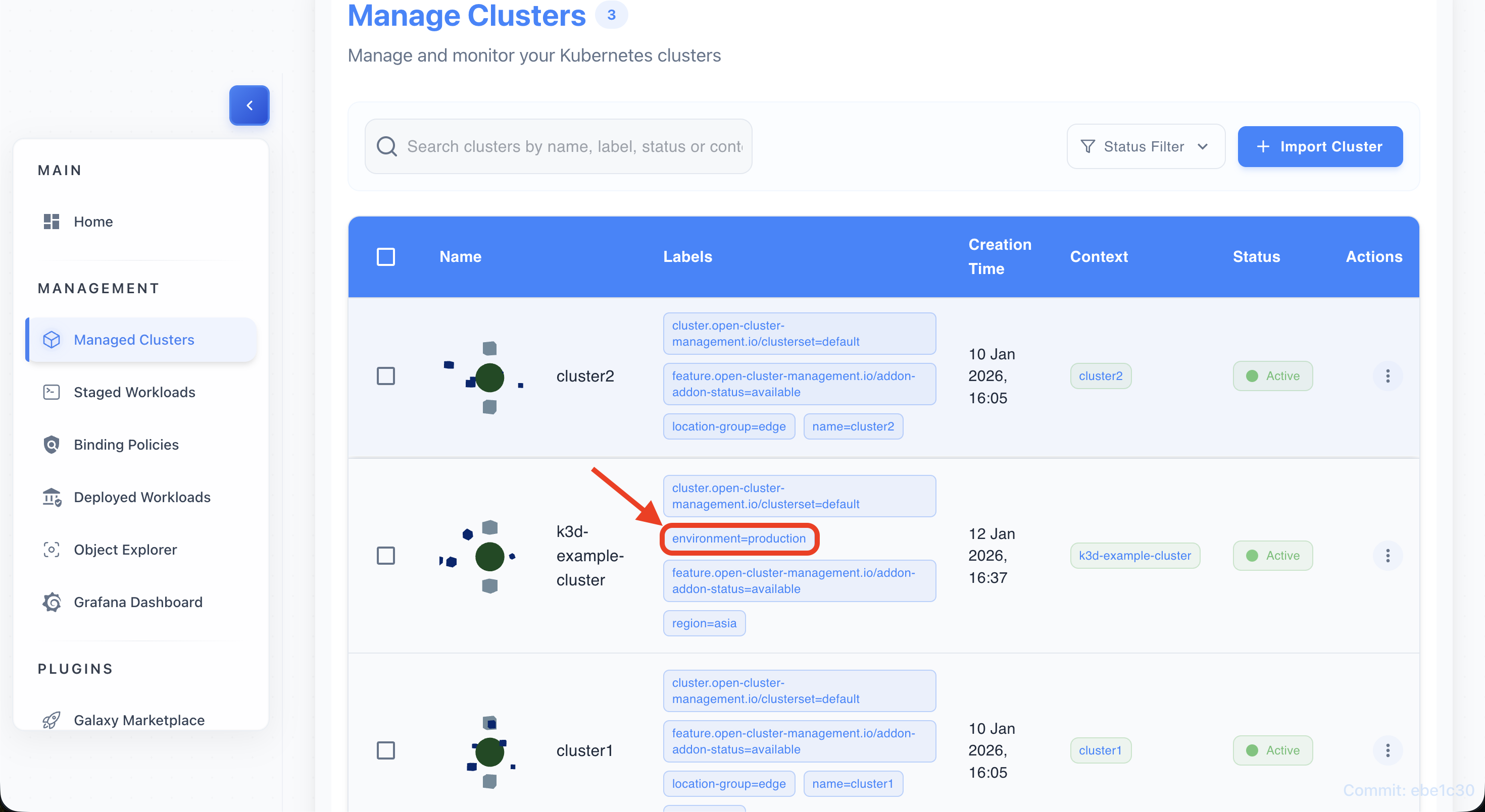 Step 2 — Click label chip