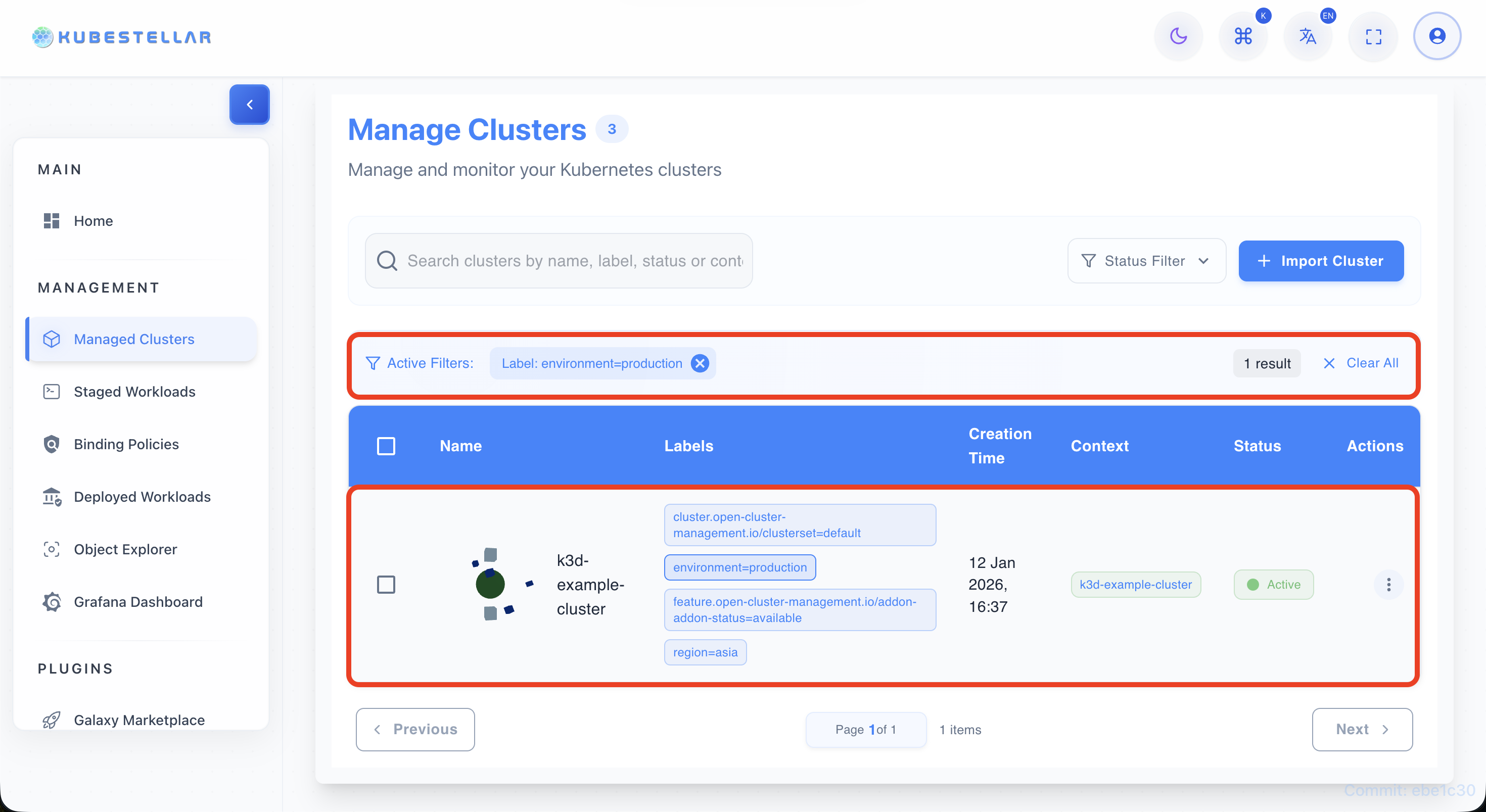 Step 3 — Filtered results