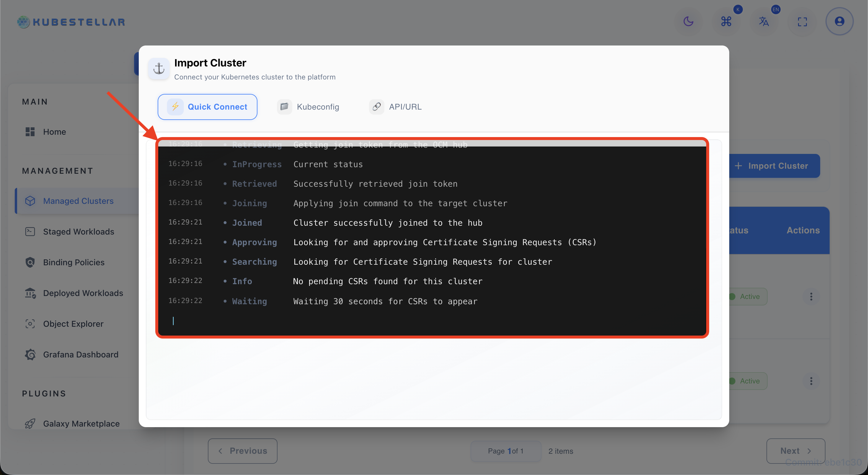 Step 7 — Onboarding logs
