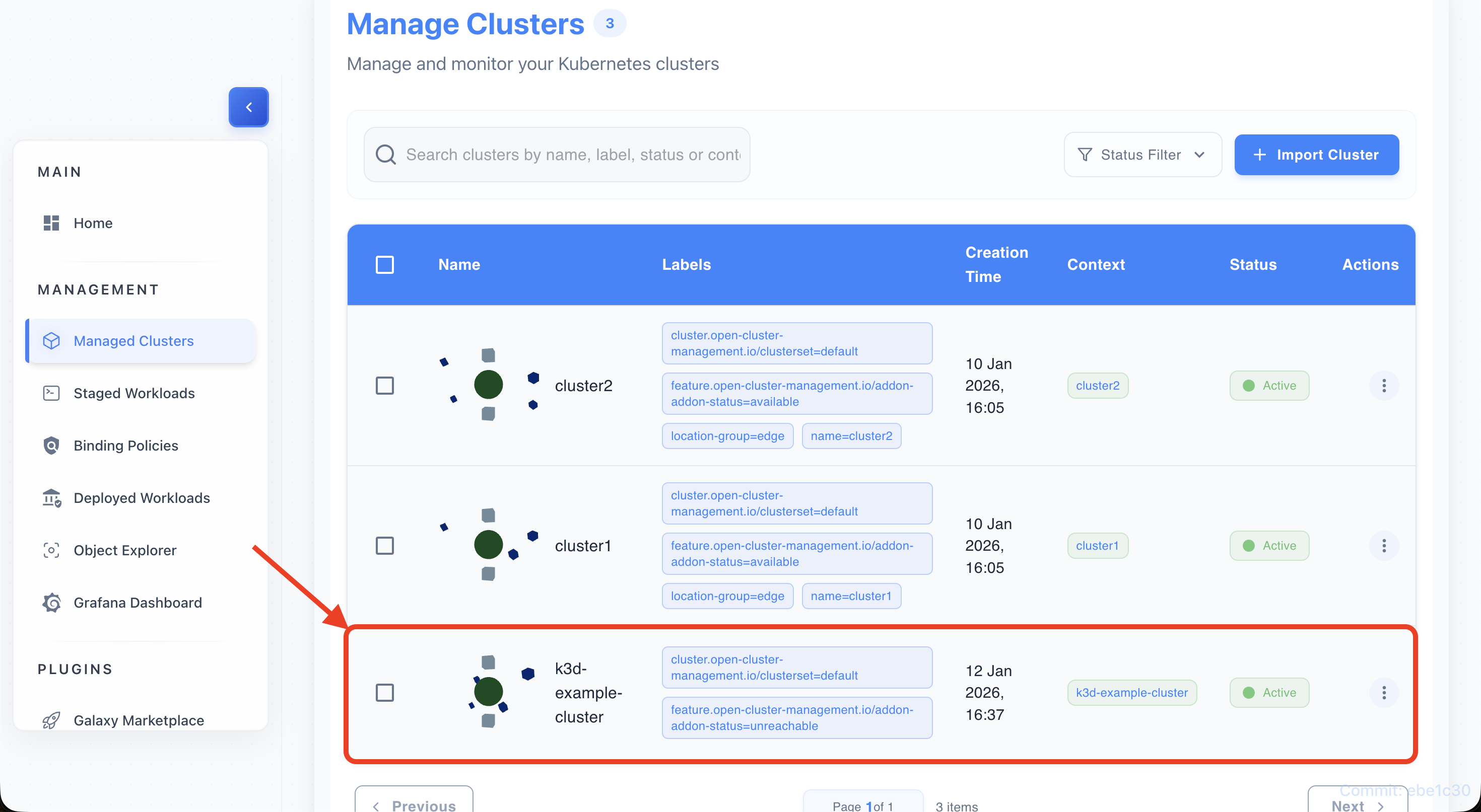 Step 1 — Locate cluster